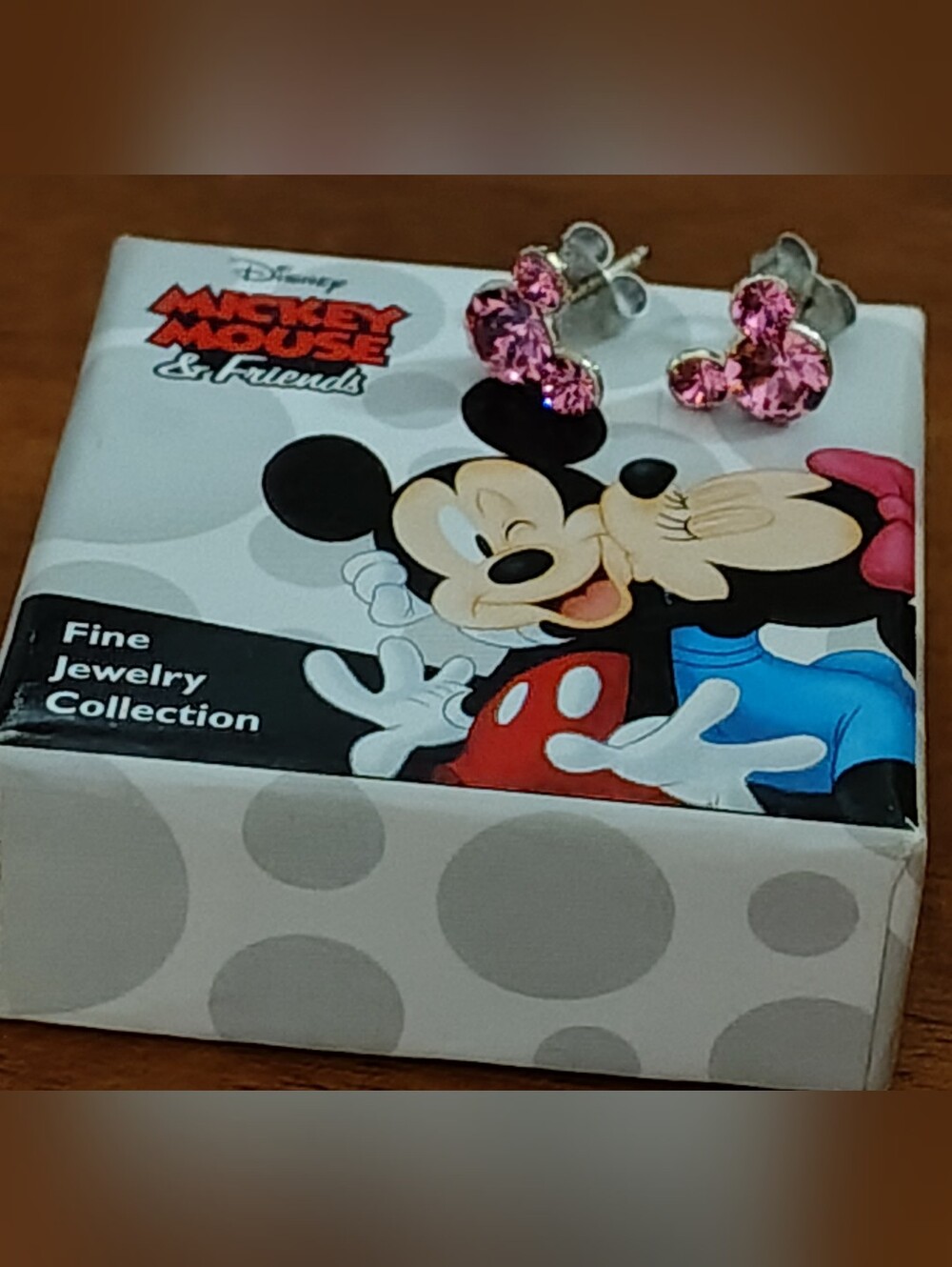 Disney Pink Mickey Mouse Crystal Stud Earrings